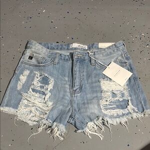 Kancan Light Blue Distressed Denim Shorts size 7 / 27 women’s